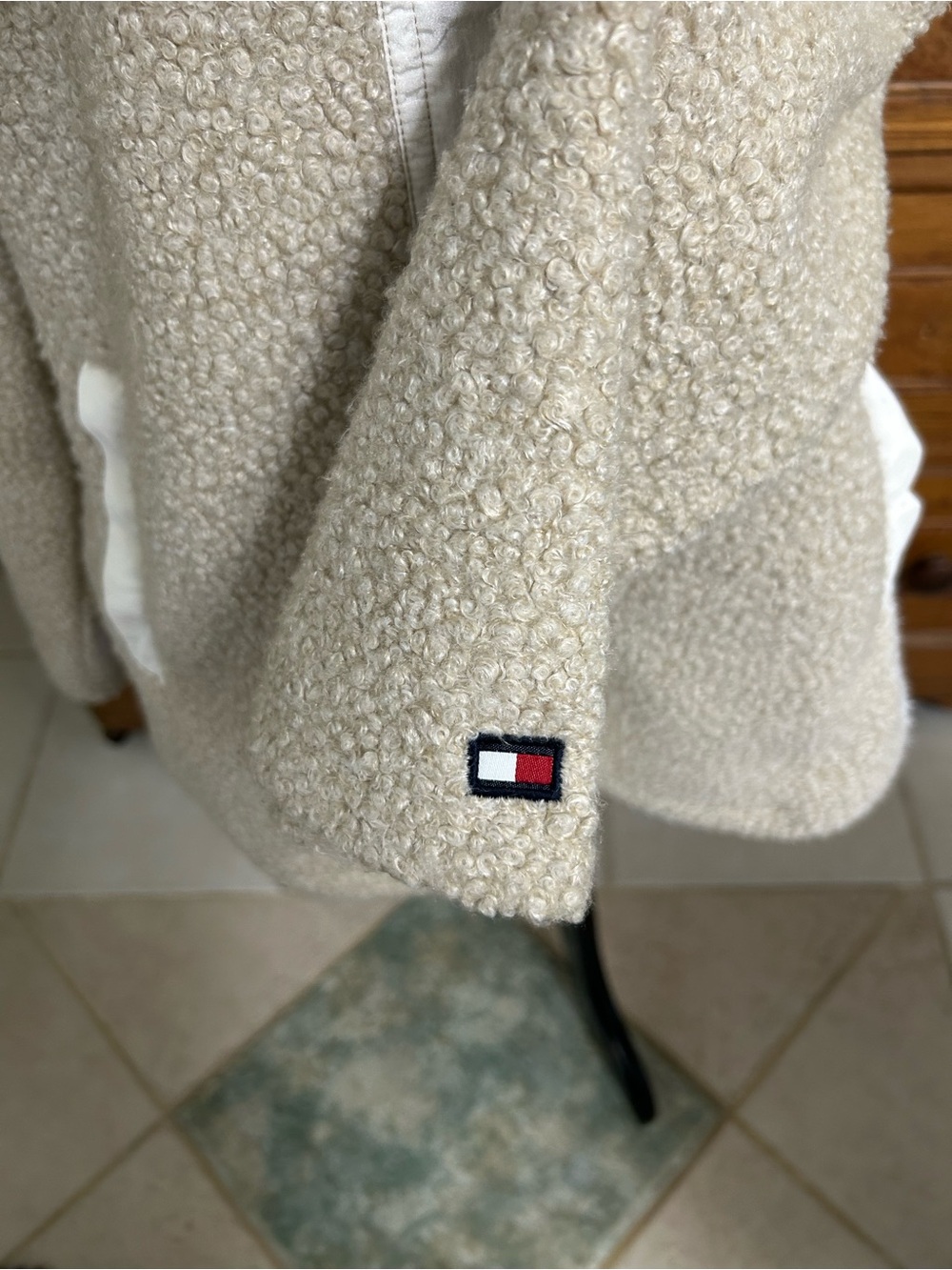 Tommy Hilfiger Beige Sherpa Button-Front Jacket Size Large - Picture 5 of 7